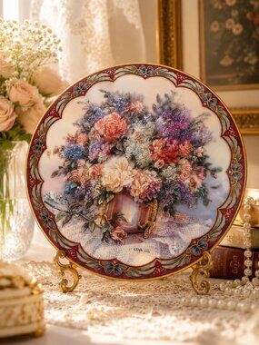 Lena Liu “Magic Makers” Plate W.S. George Ltd Ed 22K Gold Floral Fairy Decor